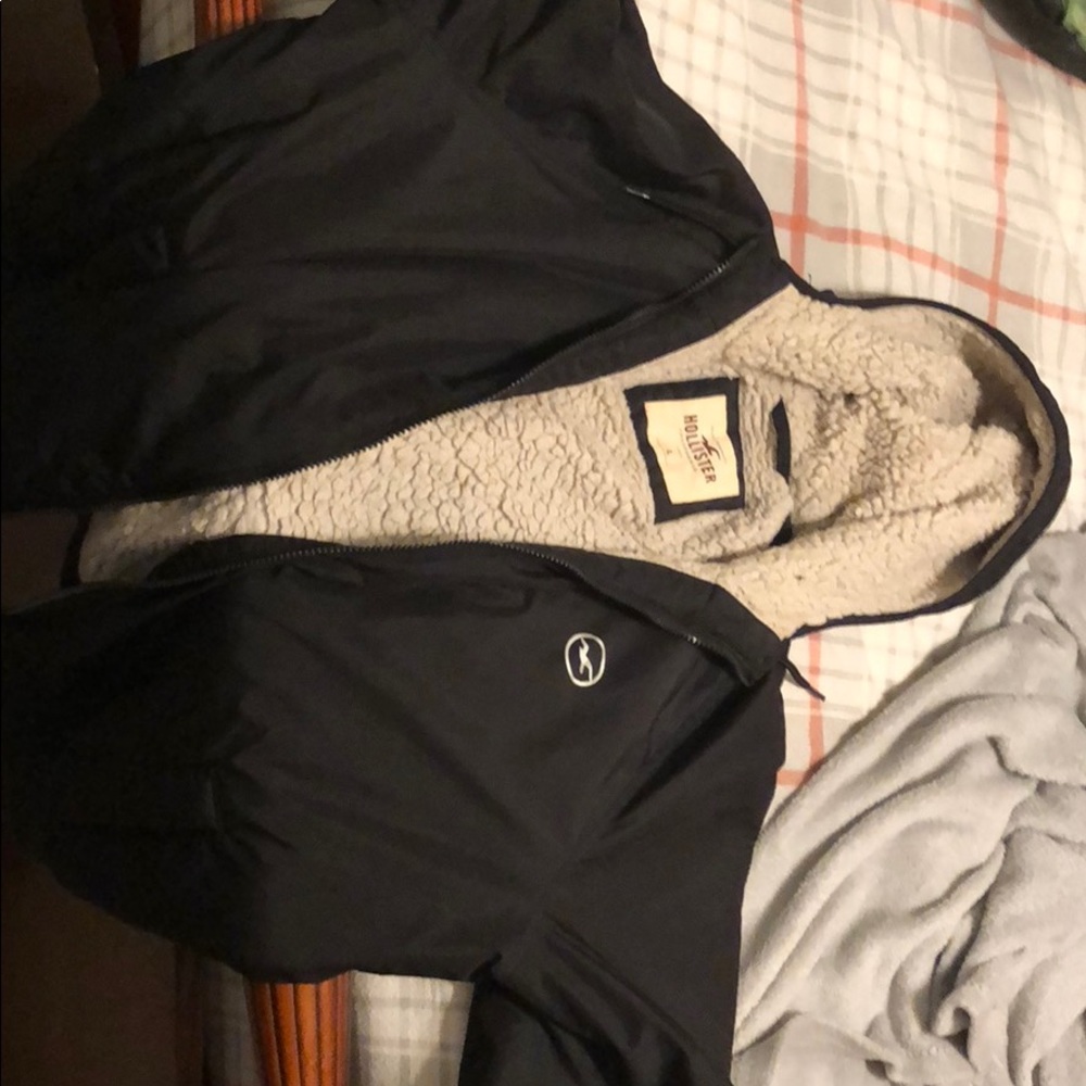 Hollister zip up waterproof and fleece inside